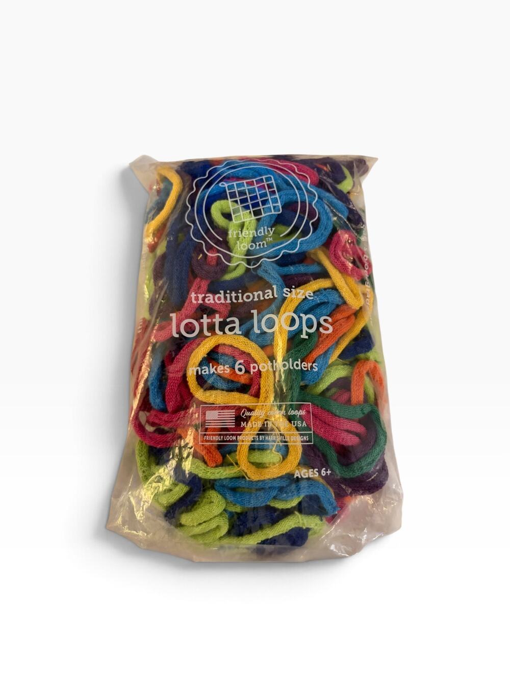 Friendly Loom Traditional Lotta Loops Cotton Potholder Weaving Refill Rainbow